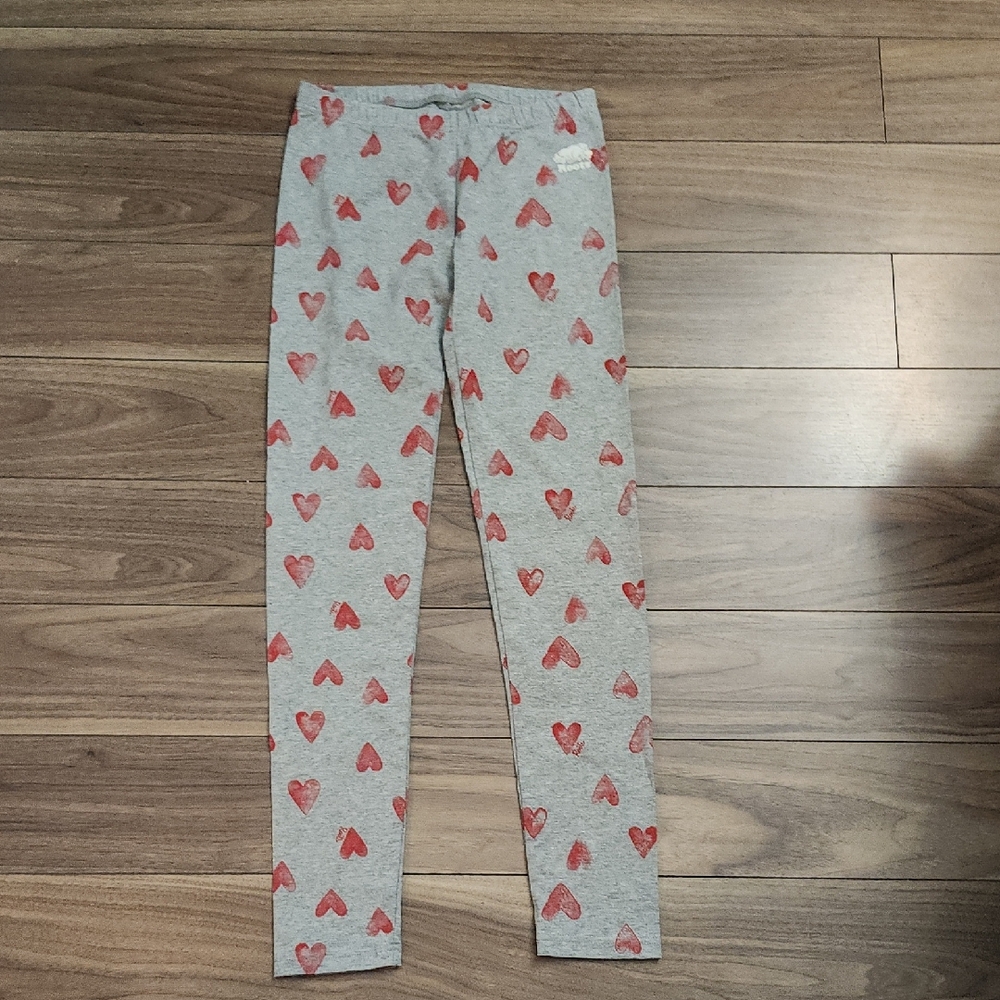 🔥3/$24. Cute Comfy Leggings, Red Heart Gray, Size XL